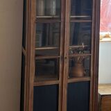 Parisian dresser cabinet in raw oak and matt black art deco