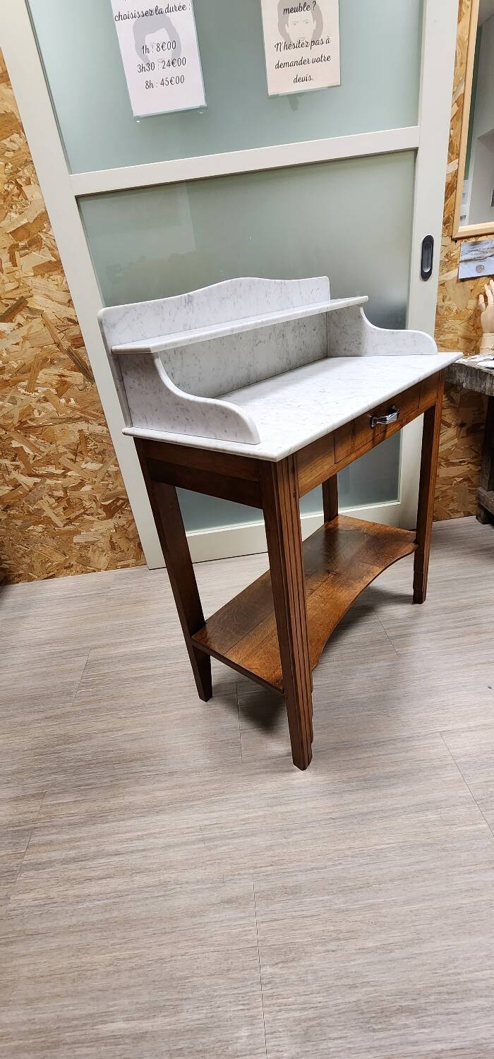 Old dressing table in wood and marble