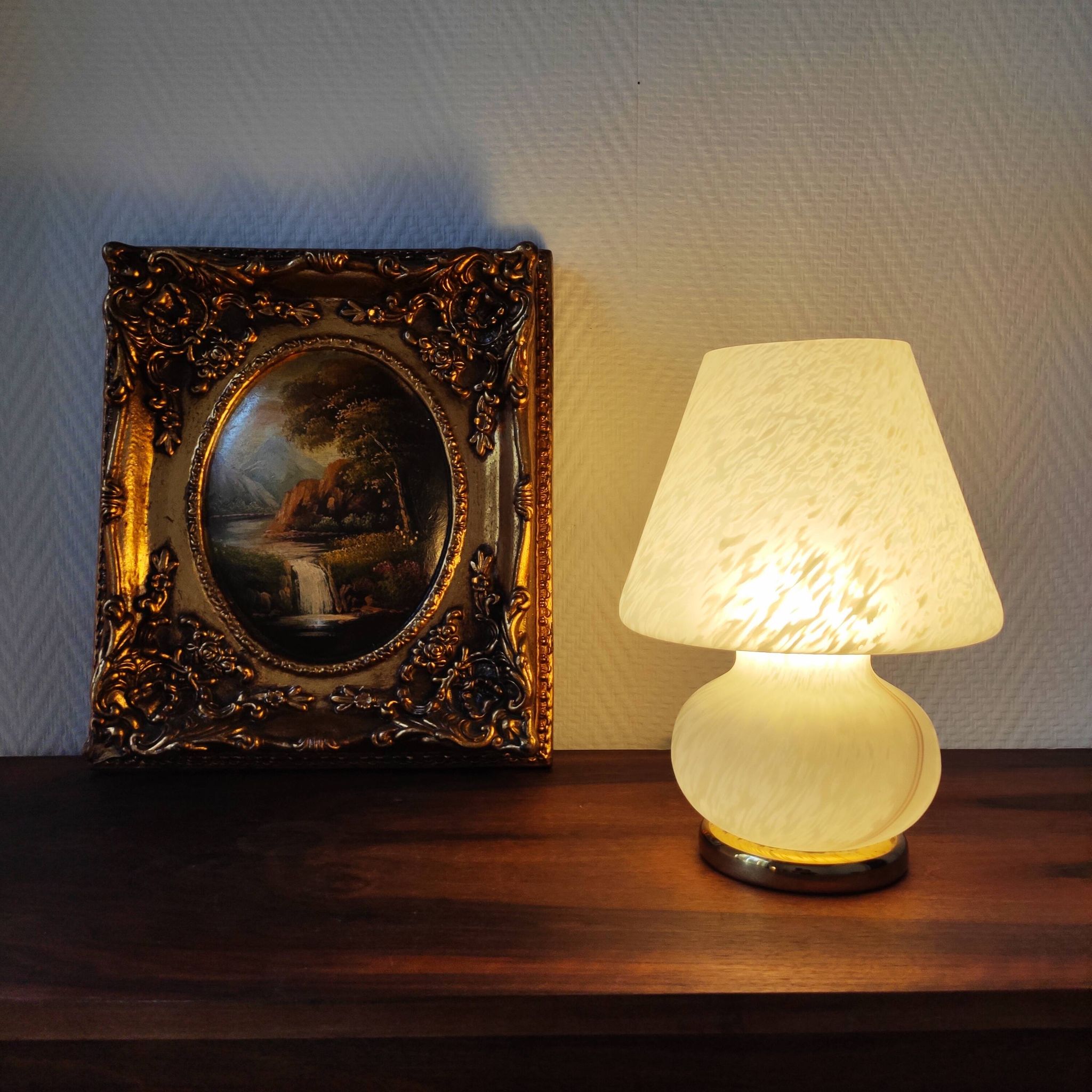 Lampe champignon vintage en verre de Murano