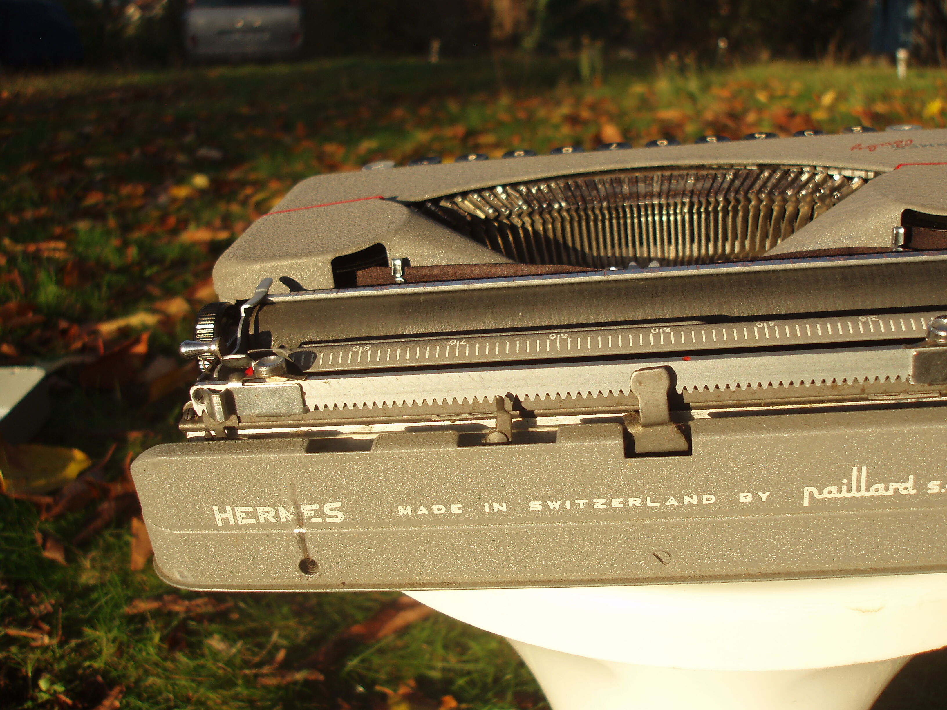 Hermes Baby typewriter with bag