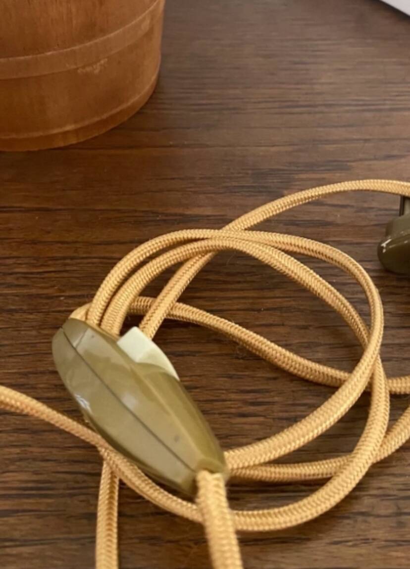 Ceramic lamp, 2M fabric cable, cotton lampshade