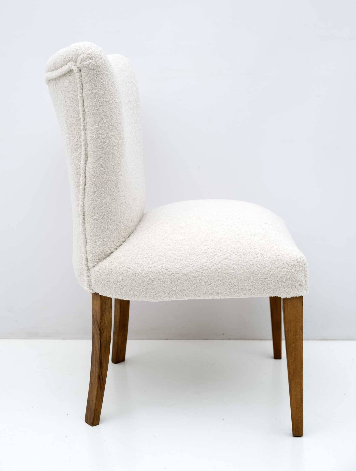 Mid-Century Modern Italian Bouclé Small Armchair, 1950s