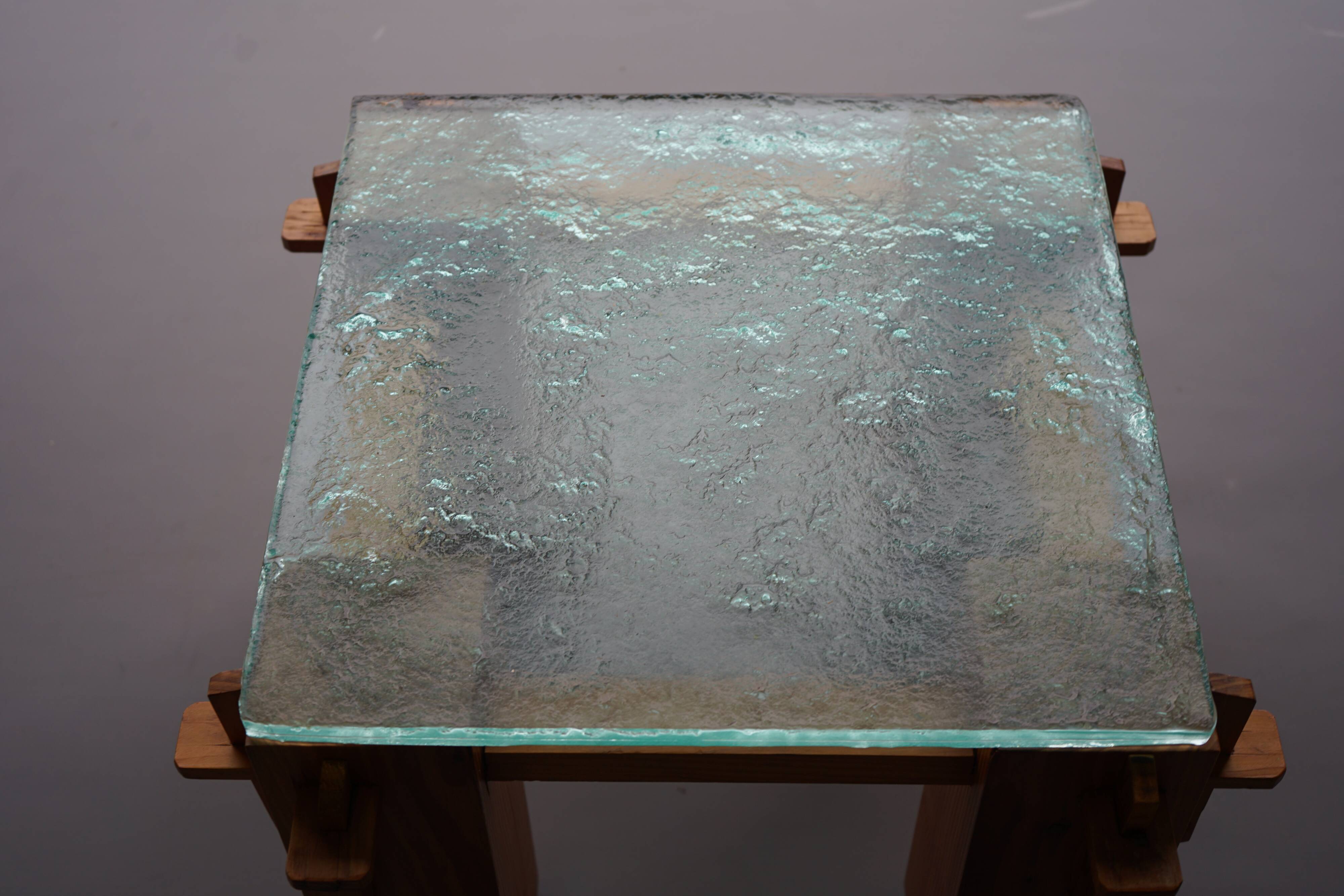 Vintage Pine Brutalist Coffee Table, 1970s