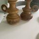 Pair of wooden candlesticks