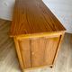 Vintage wooden desk with 1 drawer and 1 door.