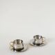 Set of double-walled stainless steel espresso cups made in Italy, 1970s design.