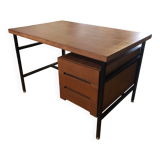 1960s modernist desk with a suspended drawer unit.