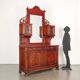 Antique Art Nouveau walnut buffet with decorations, Italy, 19th century.