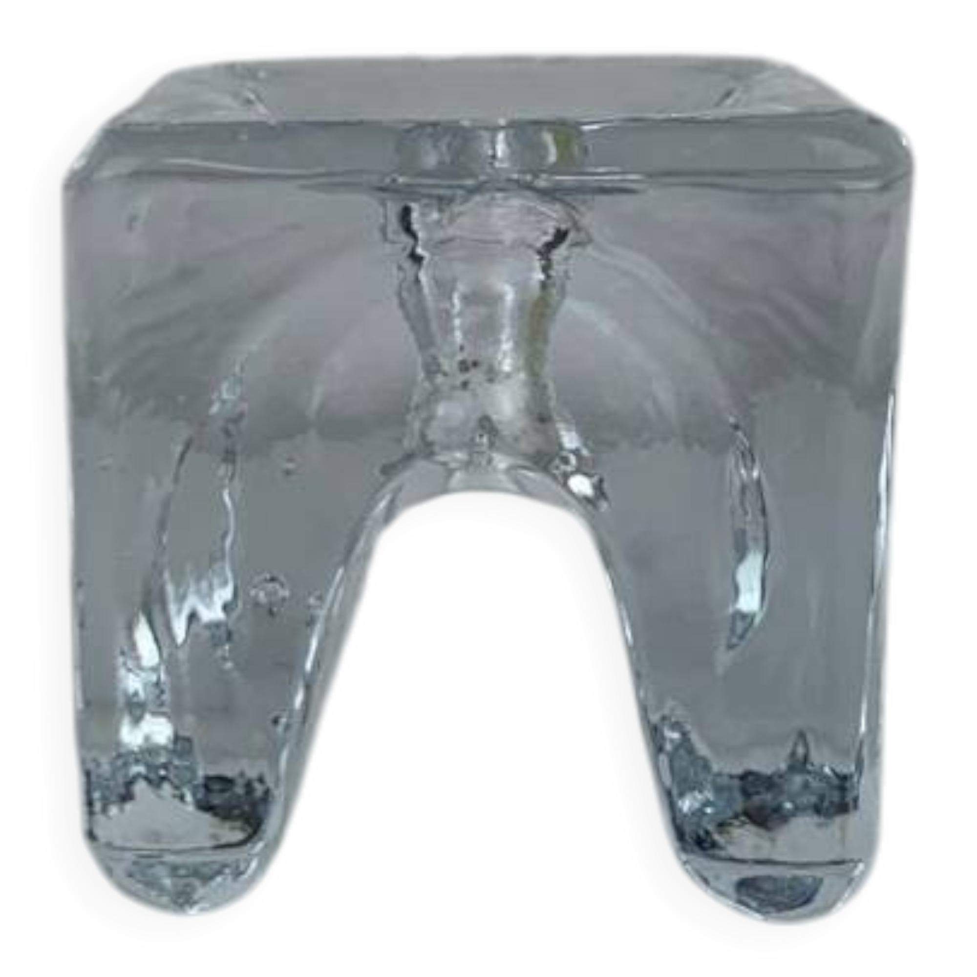 Juhava "ice cube" glass candlestick, vintage