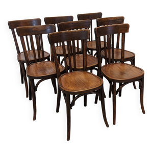 Série de 8 chaises bistrot - 1930