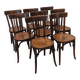 Set of 8 Baumann bistro chairs in bent beech, France circa 1930.