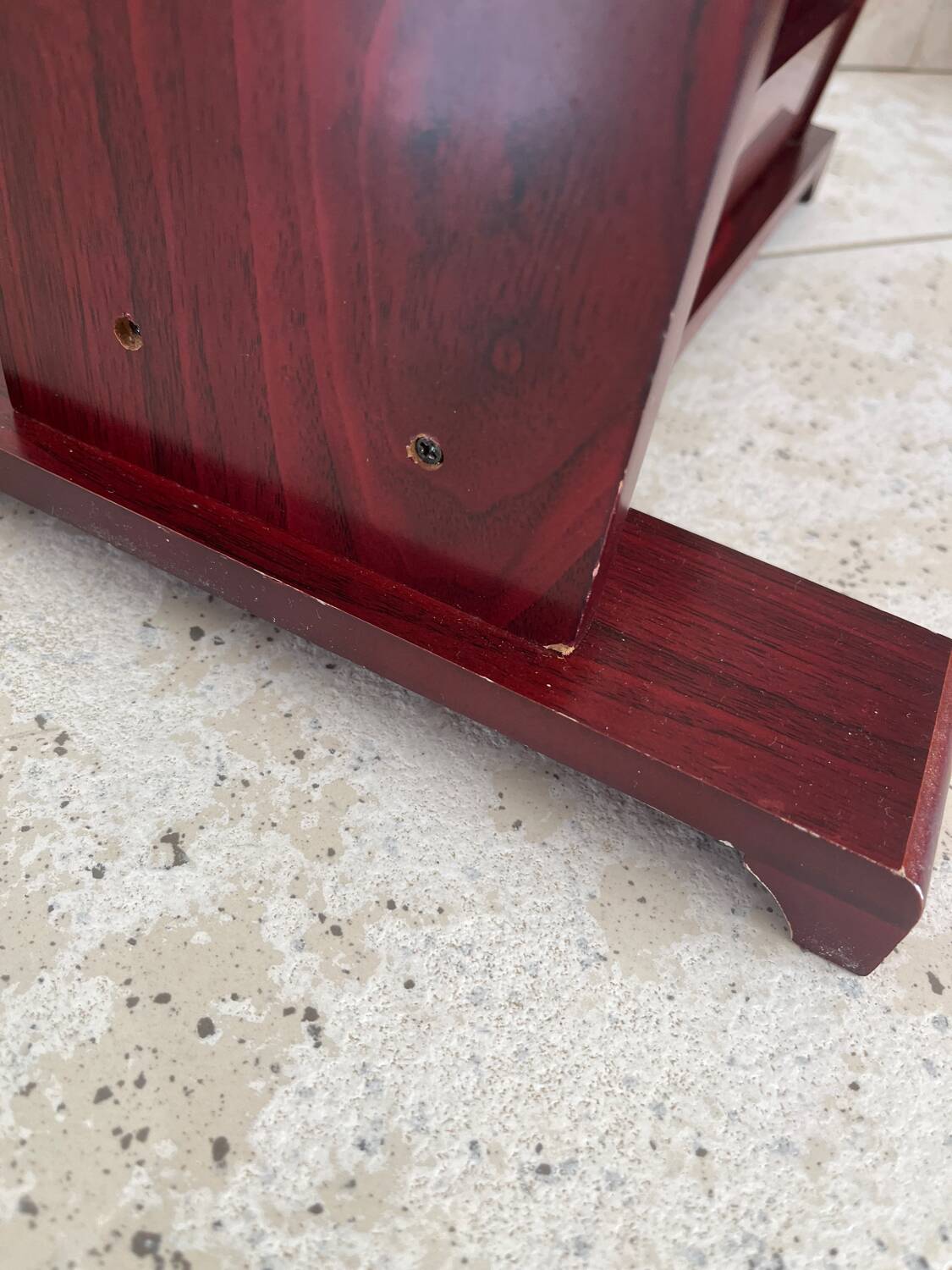 Art Deco magazine rack in mahogany color from the 60s