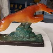 Sculture ceramique lévrier art déco années 1930