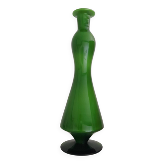 Vase bouteille en opaline italienne Empoli