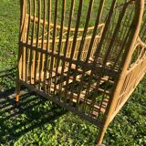 Children's bed in vintage rattan