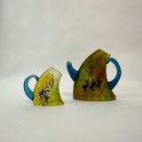 Kjell Engman for Kosta Boda Sweden Tea pot and mug Art glass , 1980's
