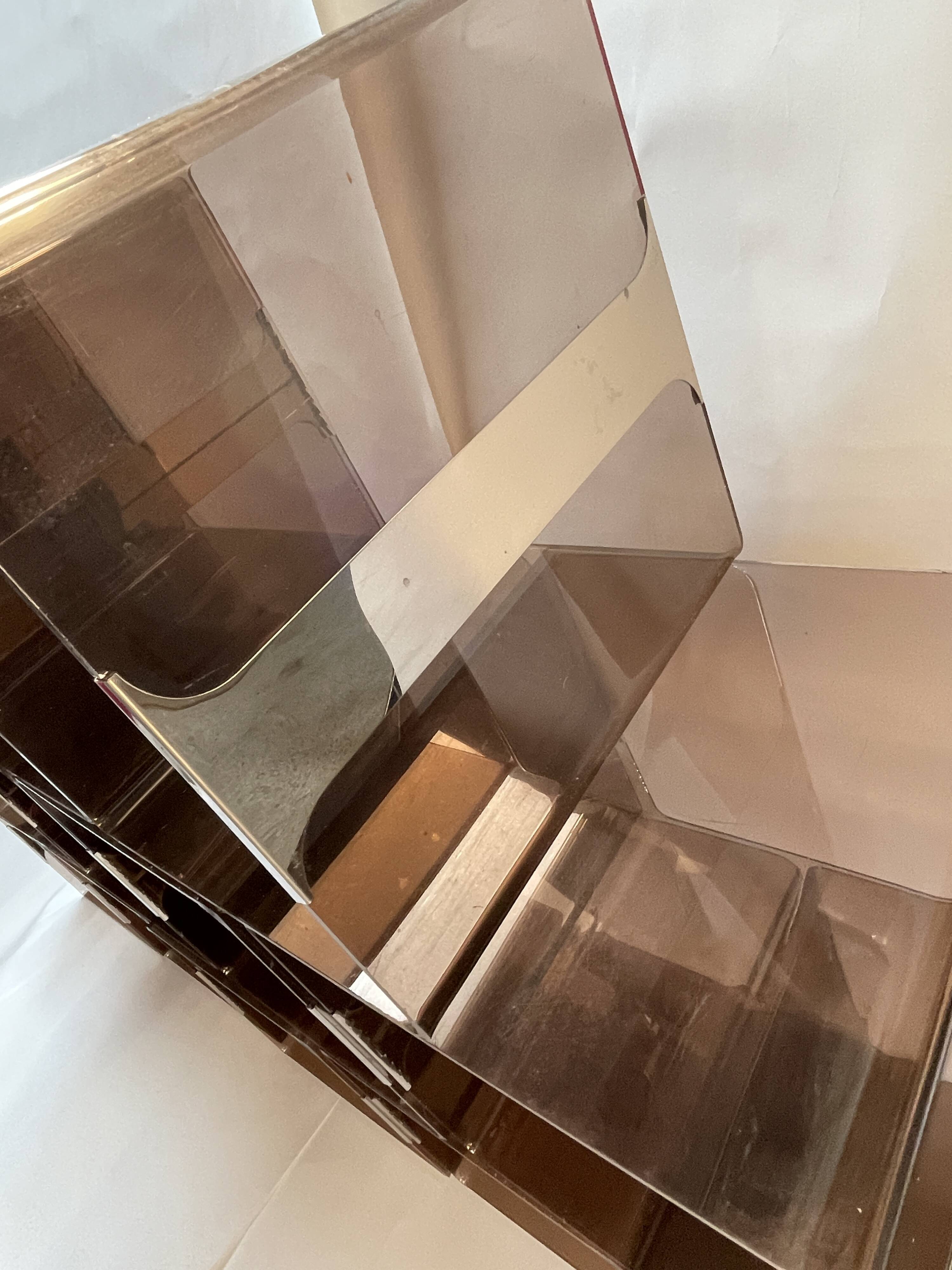 Set of 12 Michel Dumas lockers, smoked plexiglass and chrome insert.