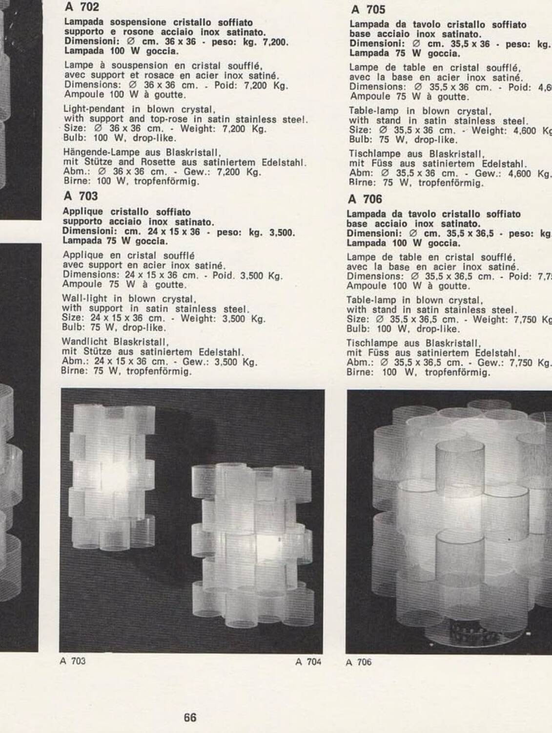 Albano Poli Poliarte Lampada Da Parete Mod. A 703  Design Rare