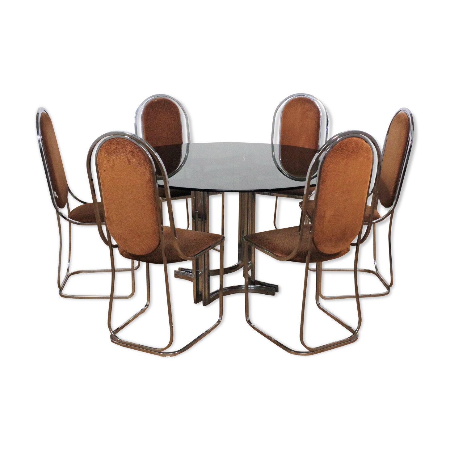 Dining room table and 6 chairs by Alessandro Alpizzi, 1970s, Set of 7