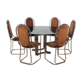 Dining room table and 6 chairs by Alessandro Alpizzi, 1970s, Set of 7