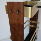 Vintage wooden and brass umbrella holder