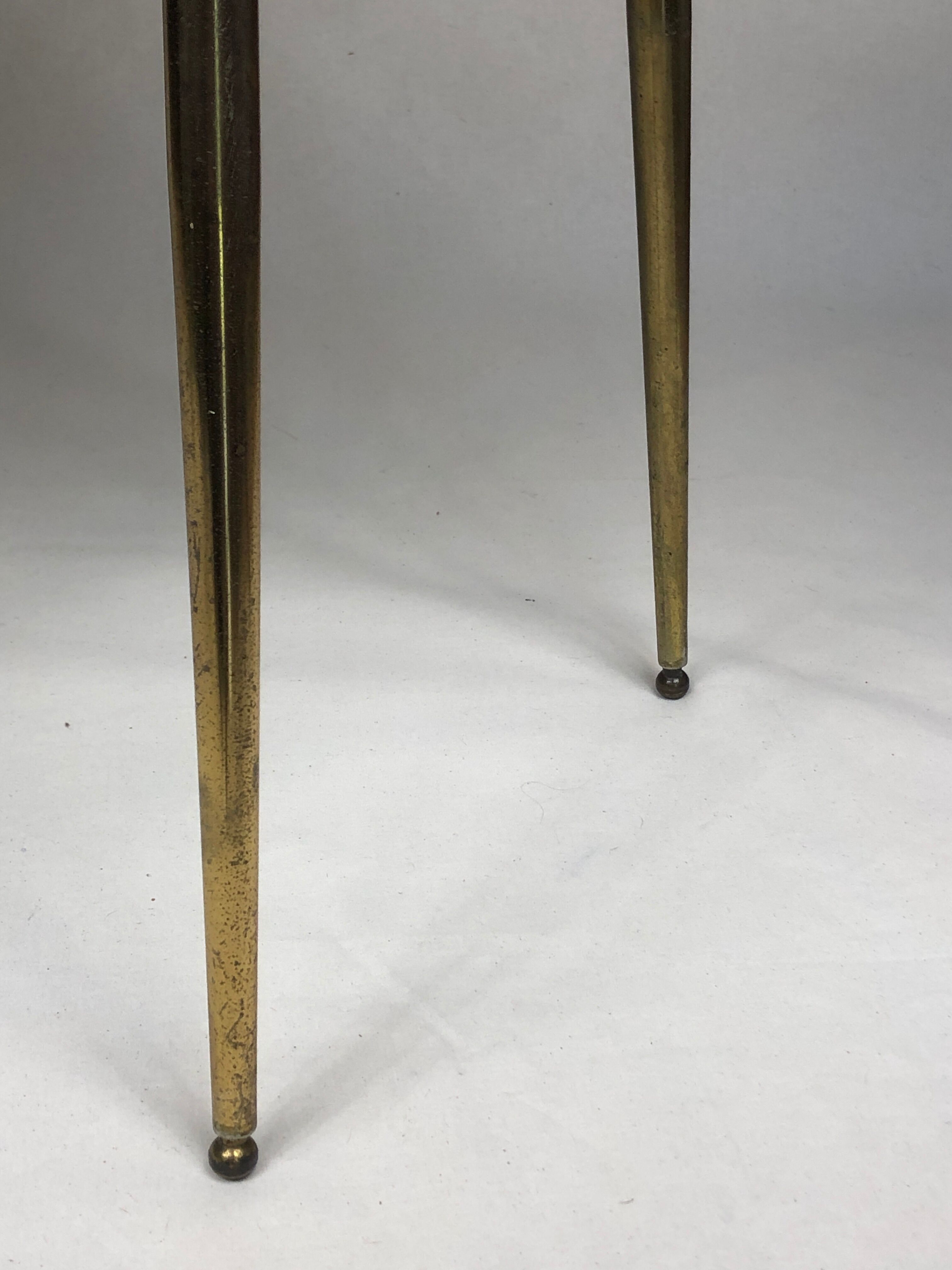 Vintage coffee table legs compass & wooden top marble effect 1970/1980