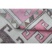 1970s Human Motif Turkish Vintage Oushak Handmade Wool Runner 92x327