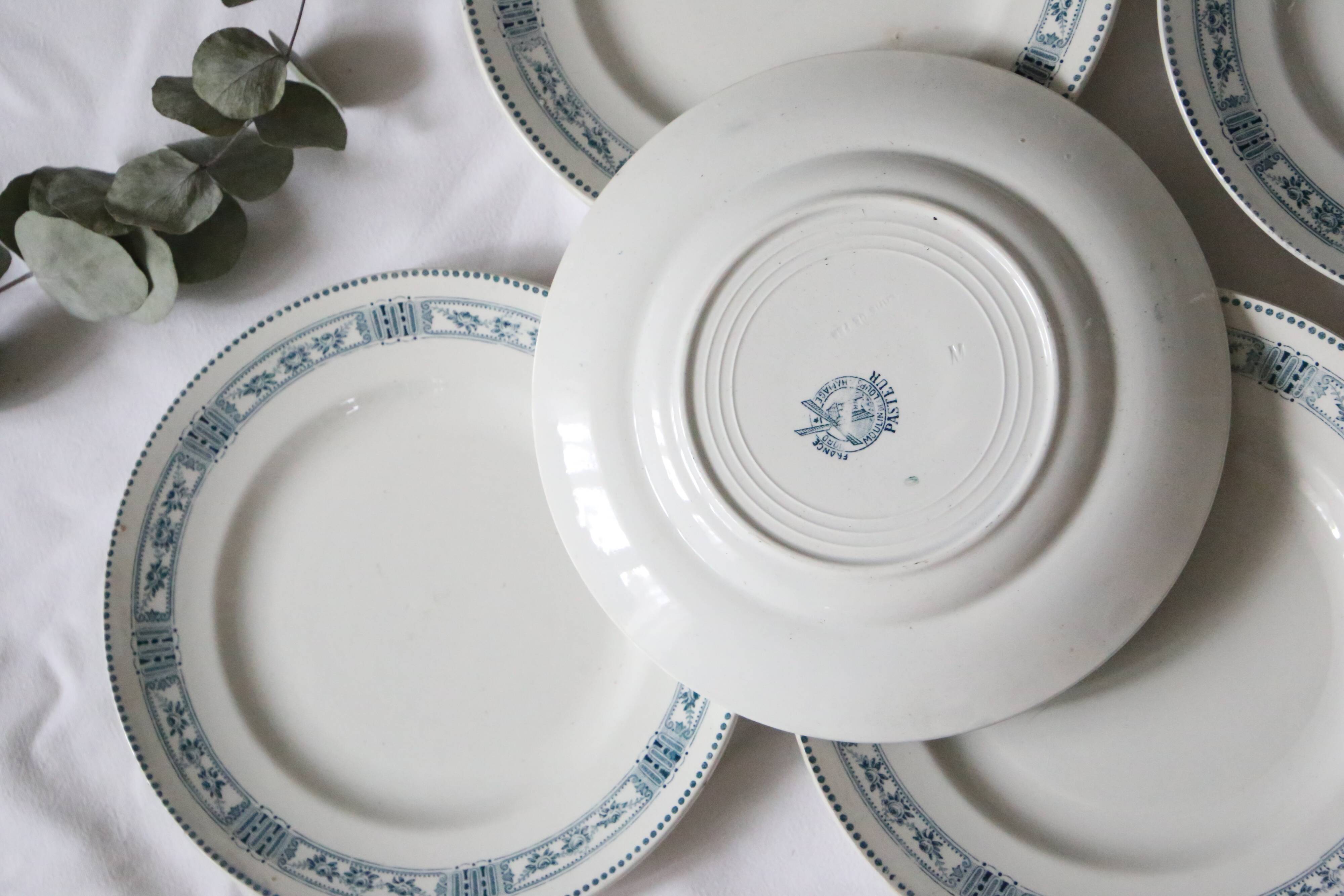 Flat plate x4, iron earth, Moulin des Loups, Motif Pasteur