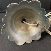 Art Deco table lamp – Silver bronze & pressed/molded glass