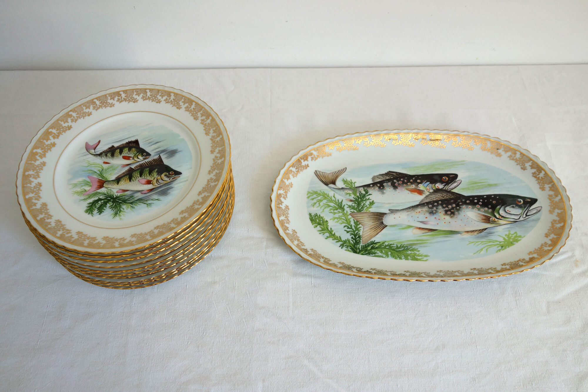 Service à poisson Limoges vintage