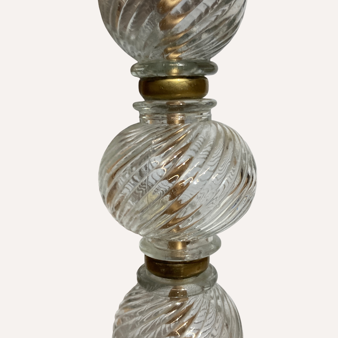Glass and brass "bonbonniere" portable pedestal side table, 1960s