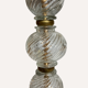 Glass and brass "bonbonniere" portable pedestal side table, 1960s