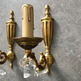 Paire d'applique Louis XVI bronze avec pampilles