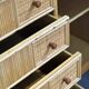 Large coastal rattan and bamboo sideboard credenza, 1980s