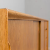 Scandinavian oak sideboard with sliding doors and 4 drawers