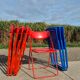 Set 5 vintage TED folding chairs IKEA red 1980s Nield Gammelgaard