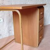Small vintage desk 1950s wood and metal