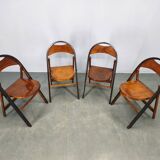 Set of Four Bauhaus Folding Chairs B751 by Ligna, Czechoslovakia 1930s