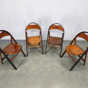 Set of Four Bauhaus Folding Chairs B751 by Ligna, Czechoslovakia 1930s