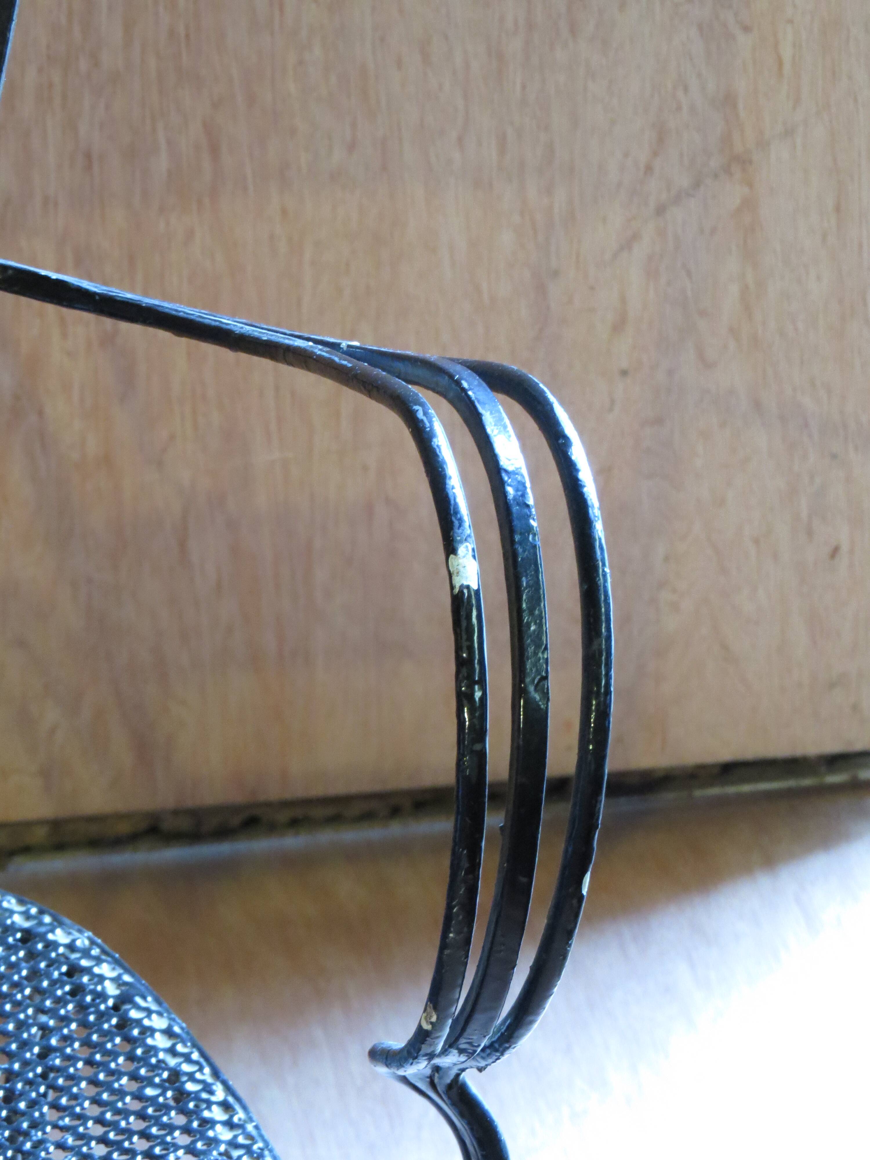 Black lacquered 1900 style wrought iron armchair