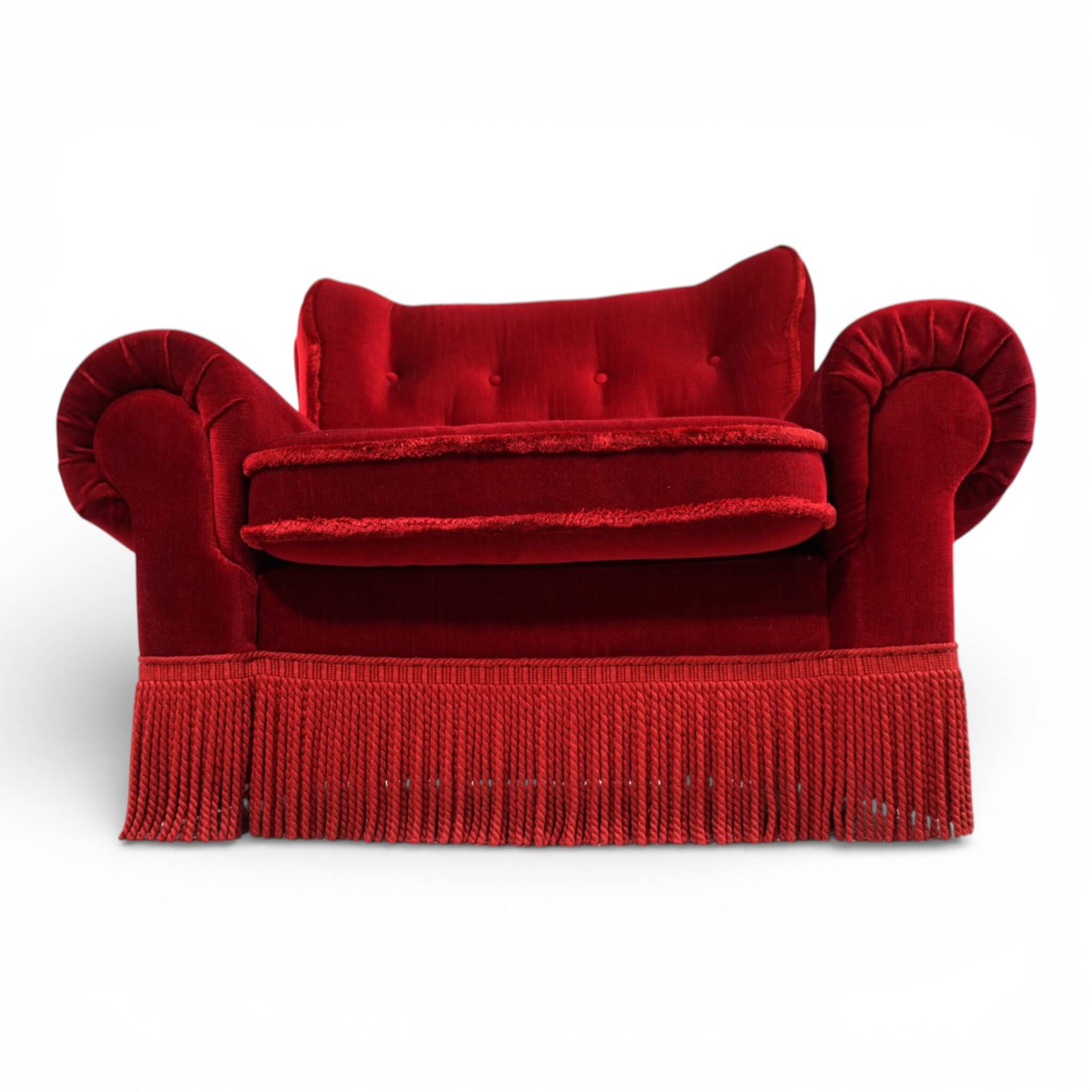 Hollywood Regency red lounge chair in Art Deco style, 1940