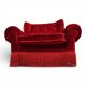 Fauteuil rouge de style Hollywood Regency en Art Déco, 1940