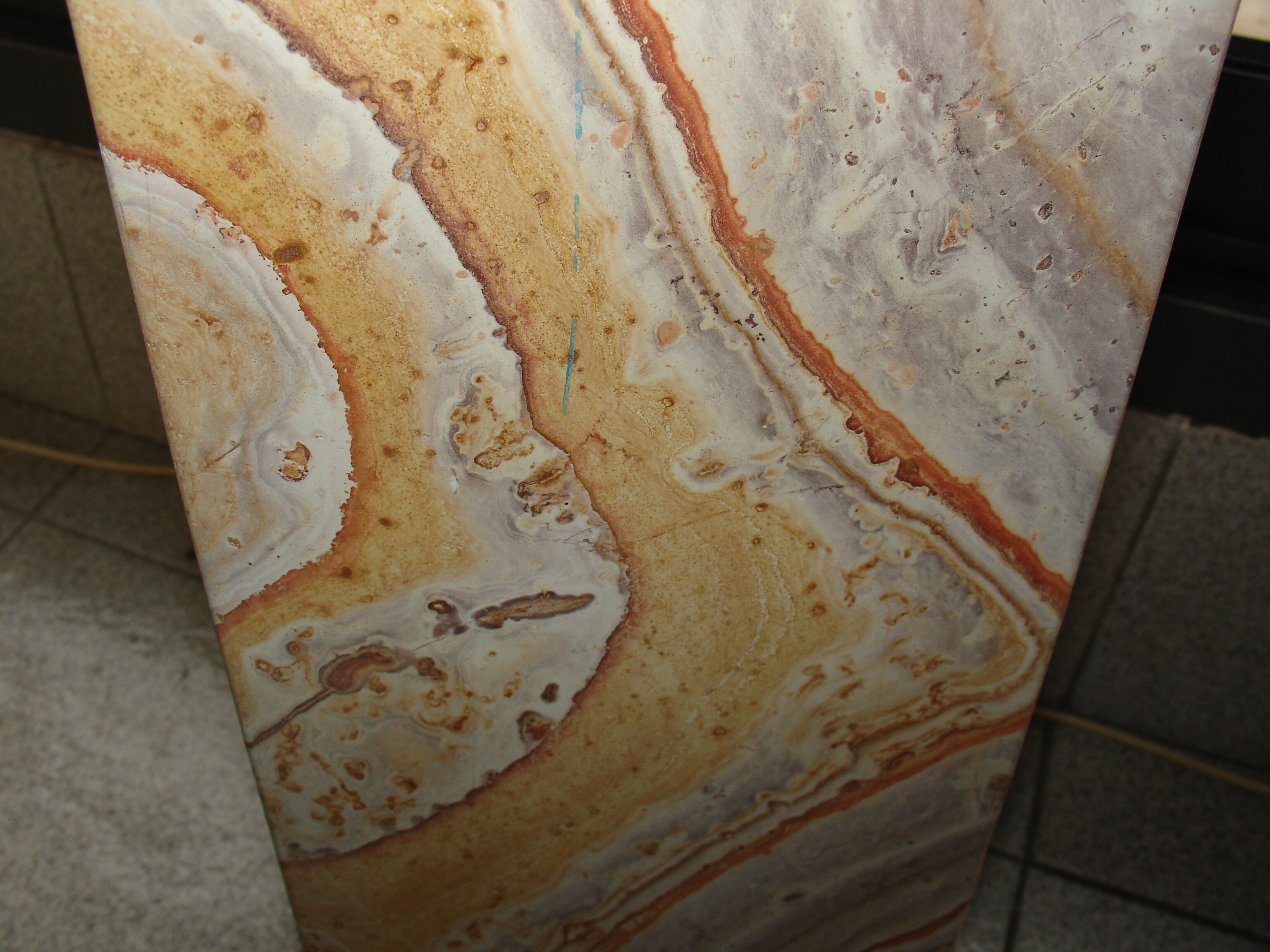 Floor vase in serpentine marble carved from a single block