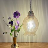 Vintage tulip pendant light in amber glass
