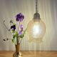 Vintage amber glass tulip pendant light
