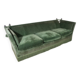 Large Green Velvet Sofa from Maison Jansen