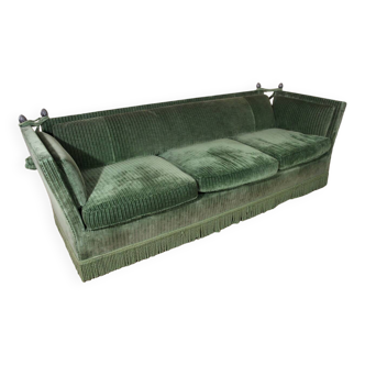 Large Green Velvet Sofa from Maison Jansen