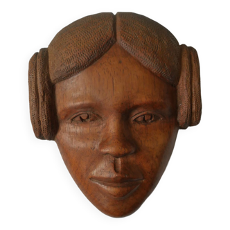 Tête sculptée en bois art africain