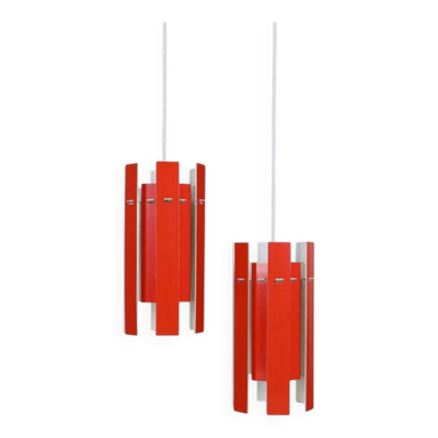 Ensemble de 2 lampes suspendues 'Cocktail' Fog & Mørup / Henning Rehhoff / Design danois moderne du milieu du siècle / Années 1970