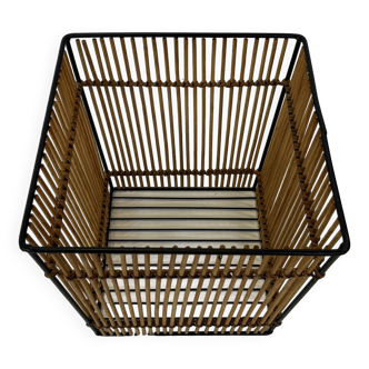 Vintage Rohe Noordwolde rattan basket by Dirk van Sliedrecht 60's Design